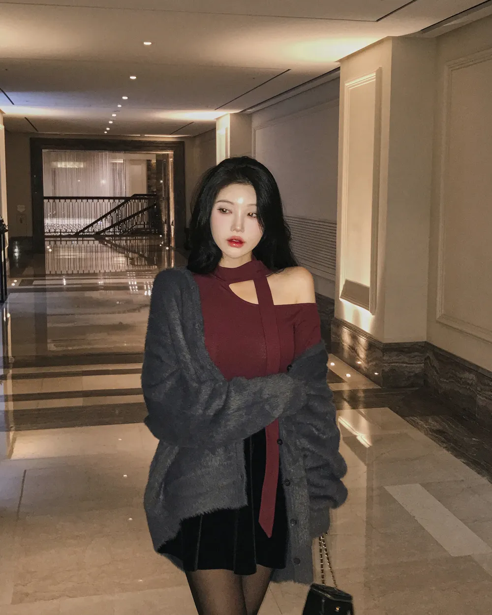 미니 스커트 모델 착용 이미지-S1L46