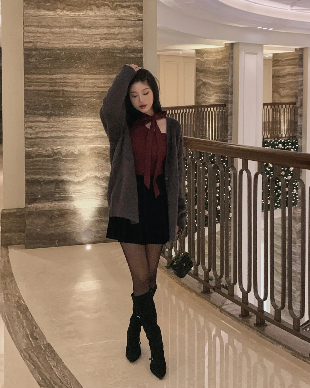 미니 스커트 모델 착용 이미지-S1L58