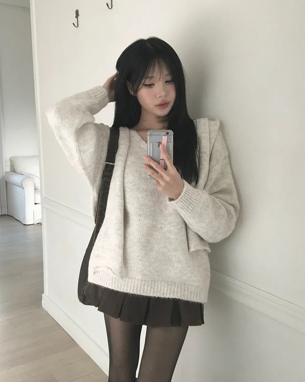 미니 스커트 모델 착용 이미지-S2L51