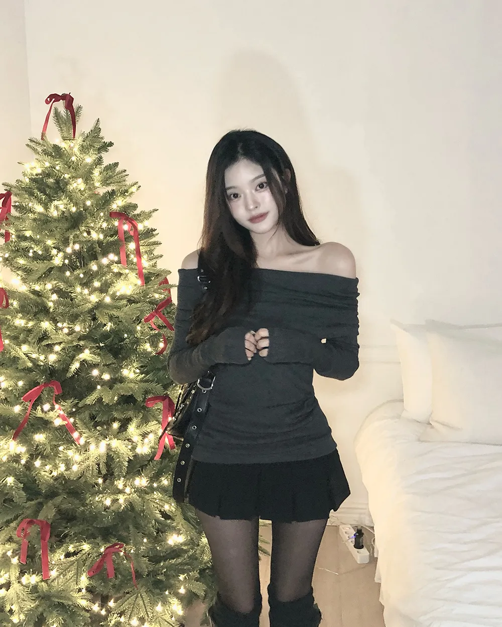 미니 스커트 모델 착용 이미지-S3L22