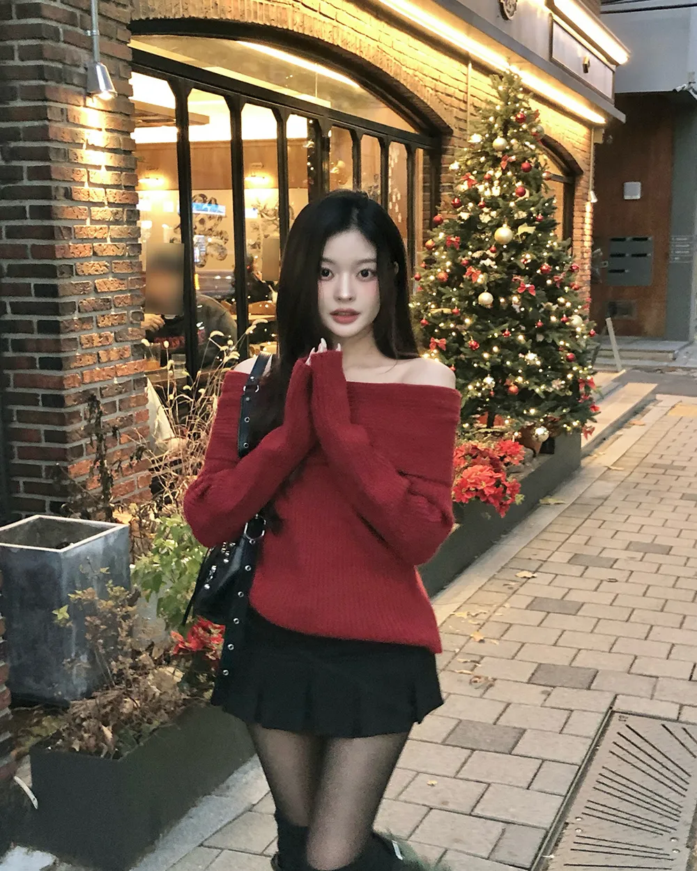 미니 스커트 모델 착용 이미지-S2L22