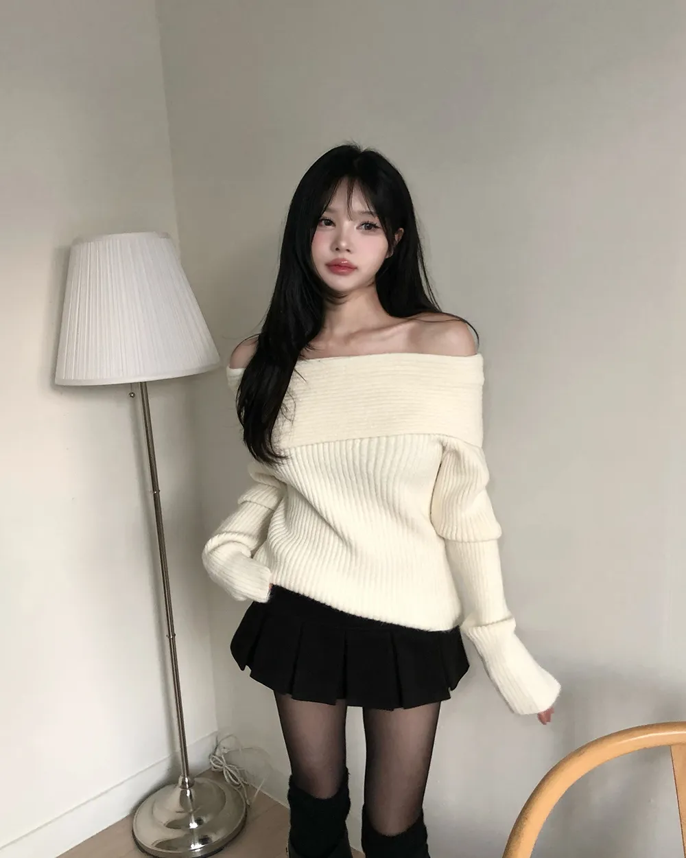 미니 스커트 모델 착용 이미지-S2L40