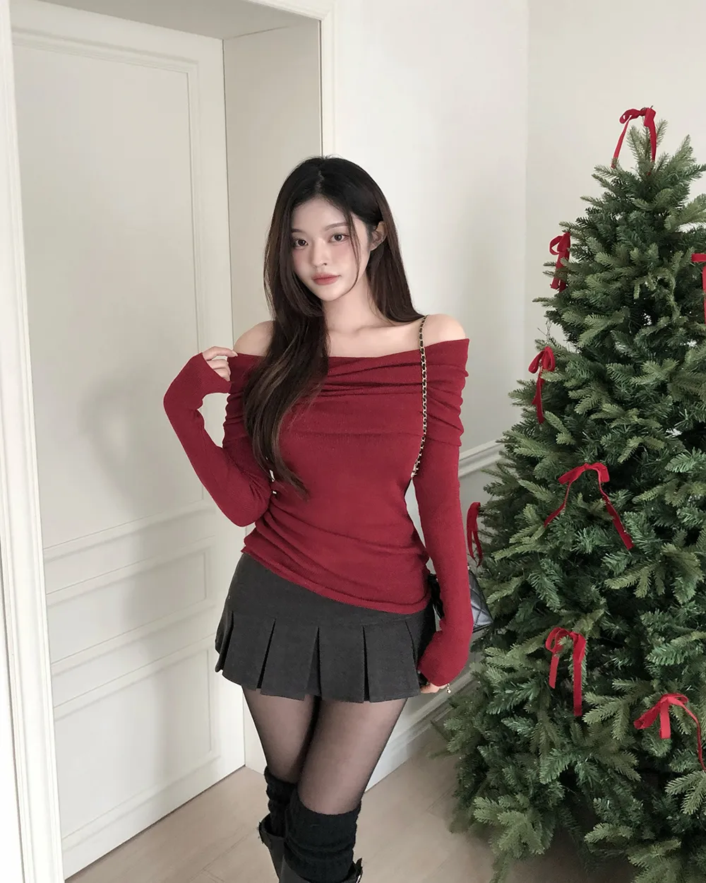 미니 스커트 모델 착용 이미지-S3L16