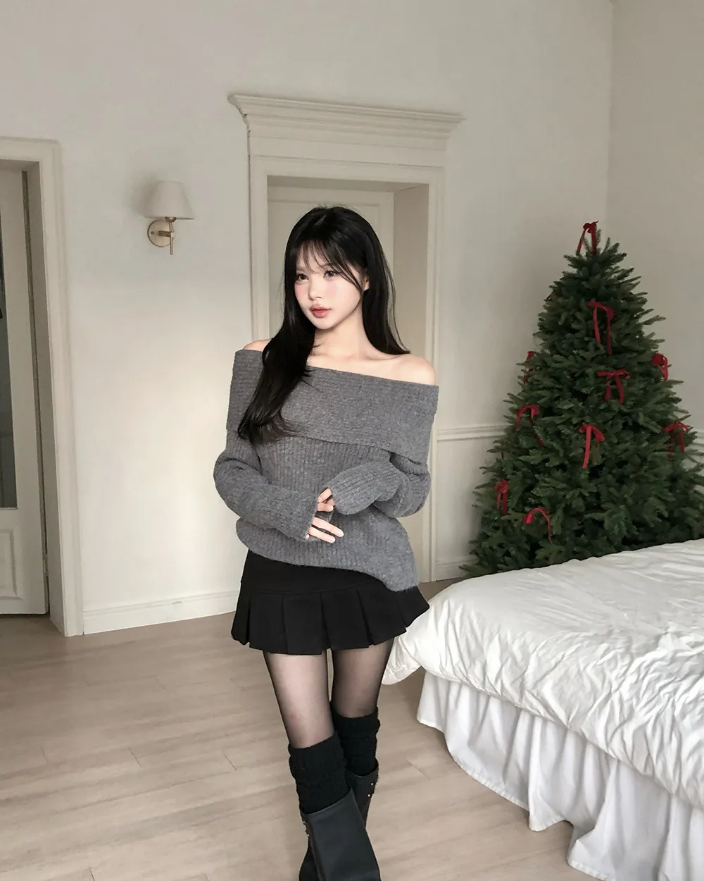 미니 스커트 모델 착용 이미지-S2L13