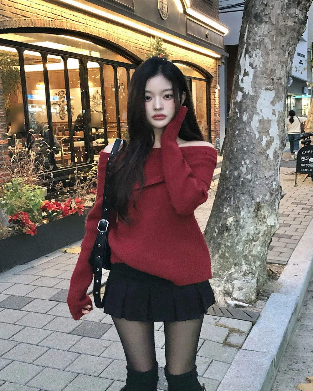 미니 스커트 모델 착용 이미지-S2L19