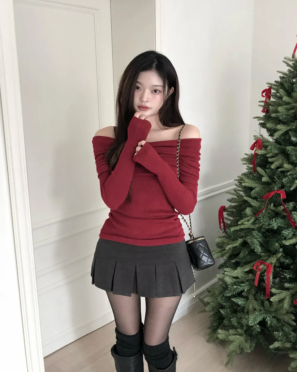 미니 스커트 모델 착용 이미지-S3L17