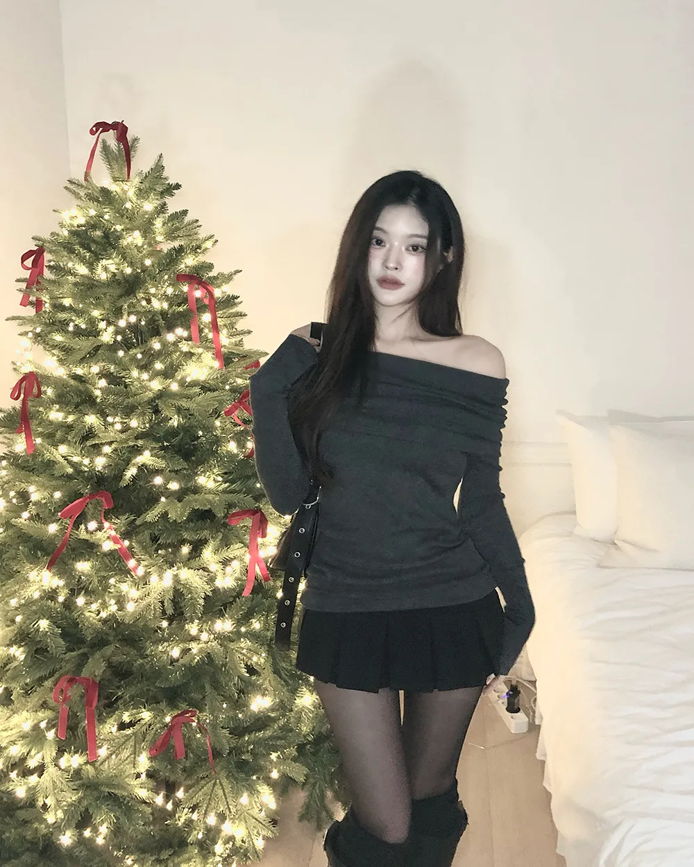 미니 스커트 모델 착용 이미지-S3L20