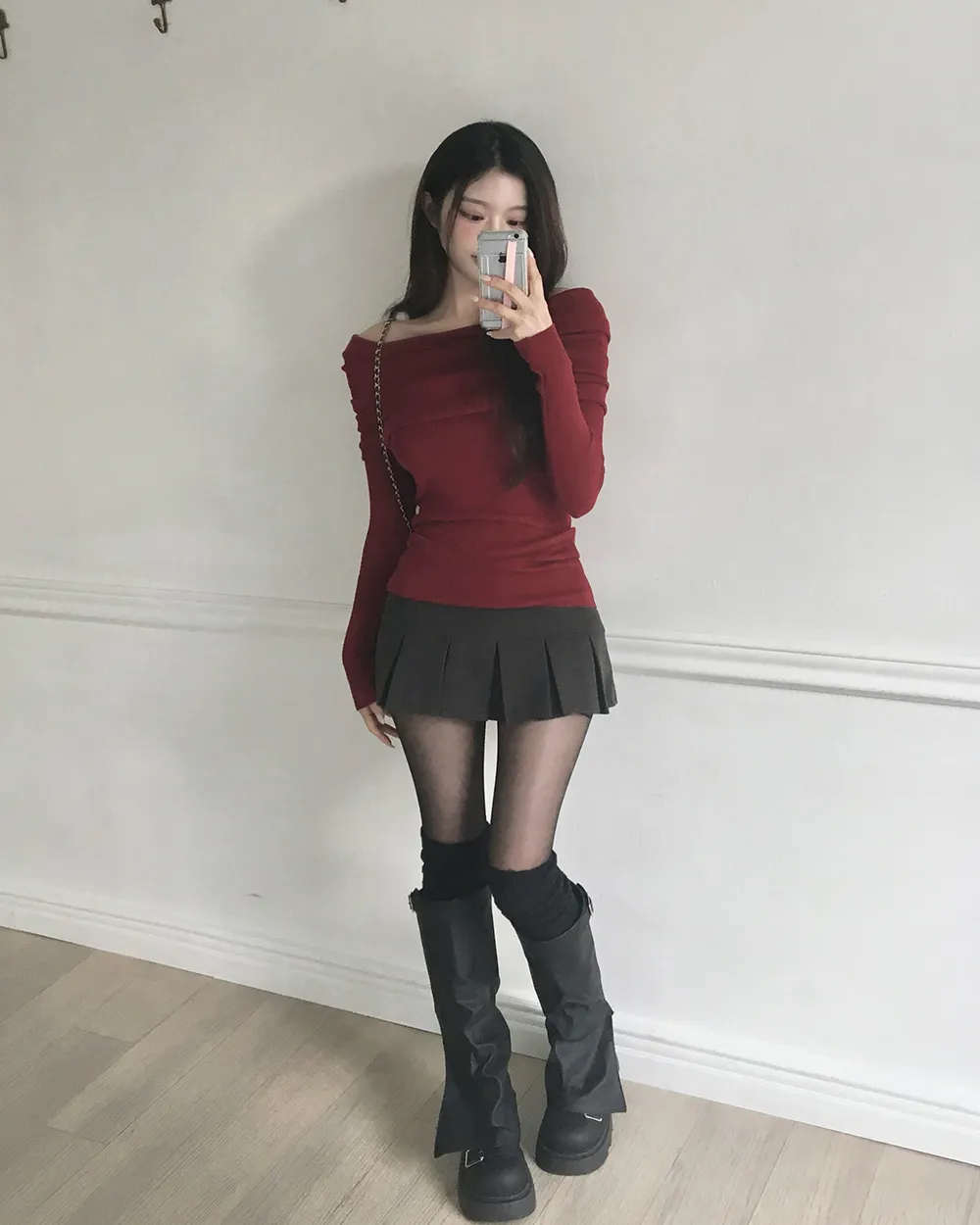 미니 스커트 모델 착용 이미지-S3L18