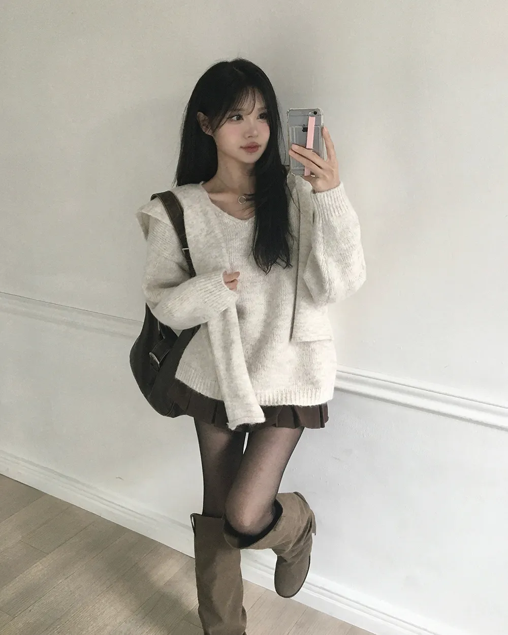 미니 스커트 모델 착용 이미지-S2L53