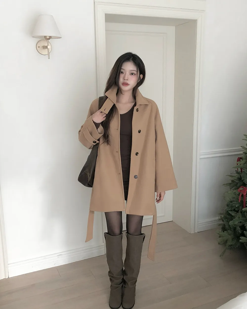 긴팔 티셔츠 모델 착용 이미지-S3L39