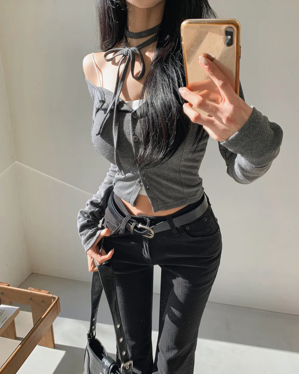 패딩 모델 착용 이미지-S1L105