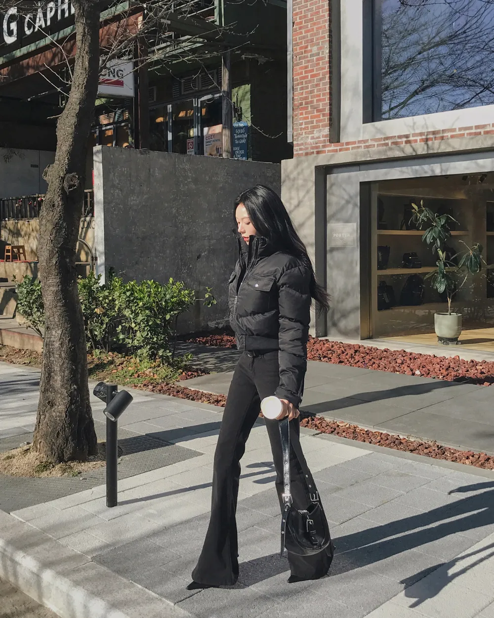 패딩 모델 착용 이미지-S1L119