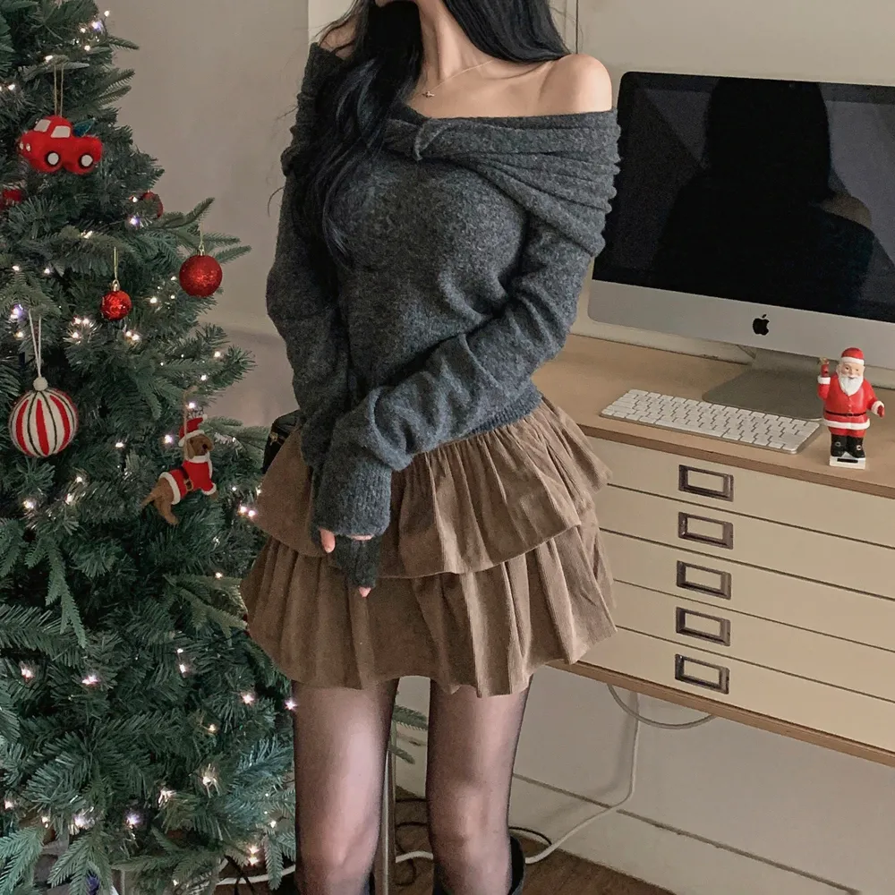 미니 스커트 모델 착용 이미지-S1L50