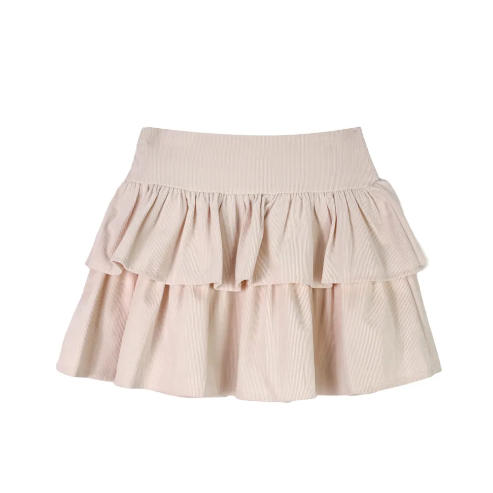 미니 스커트 크림 색상 이미지-S1L14