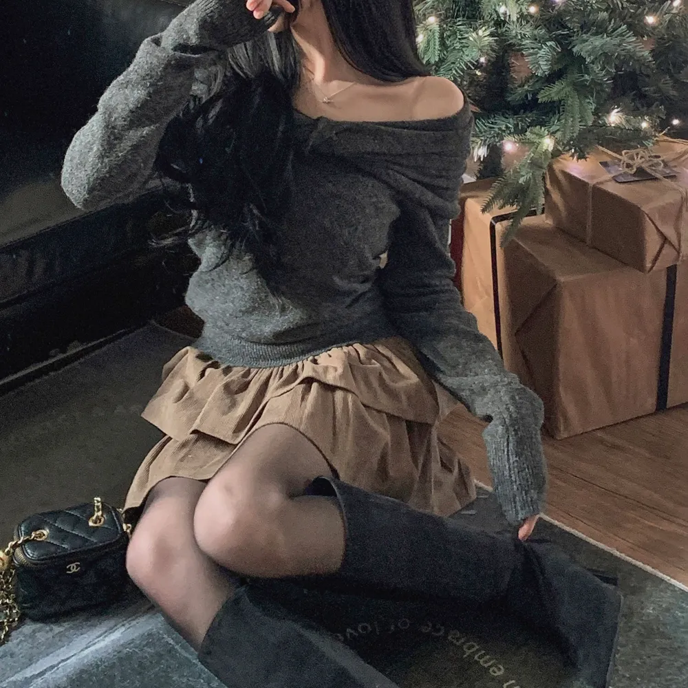 미니 스커트 모델 착용 이미지-S1L48