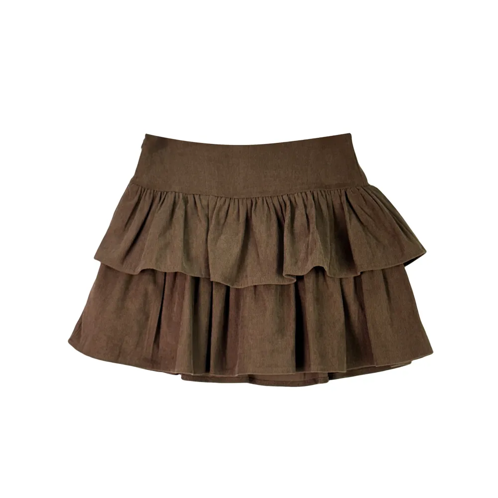 미니 스커트 브라운 색상 이미지-S1L10