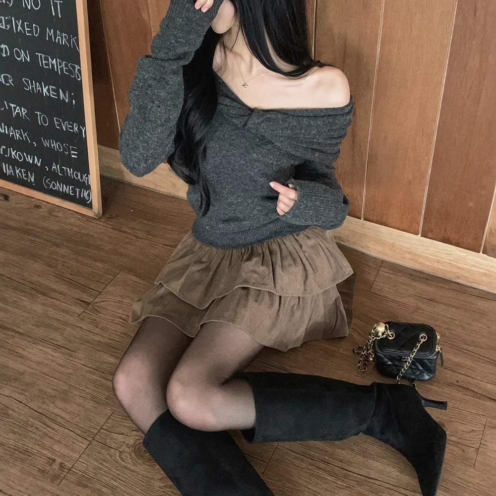 미니 스커트 모델 착용 이미지-S1L41