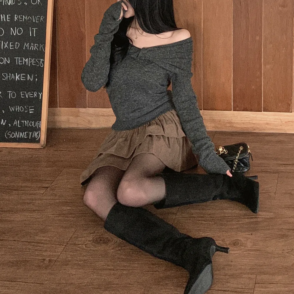 미니 스커트 모델 착용 이미지-S1L40