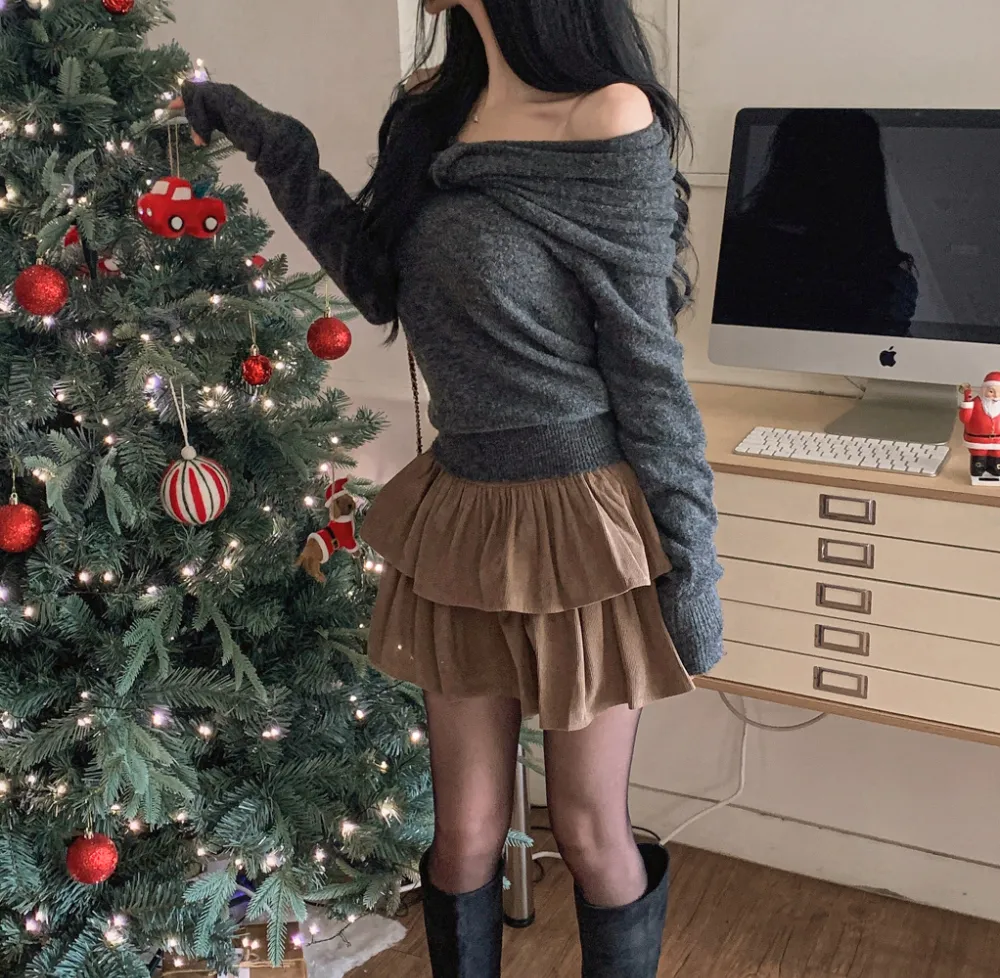 미니 스커트 모델 착용 이미지-S1L52