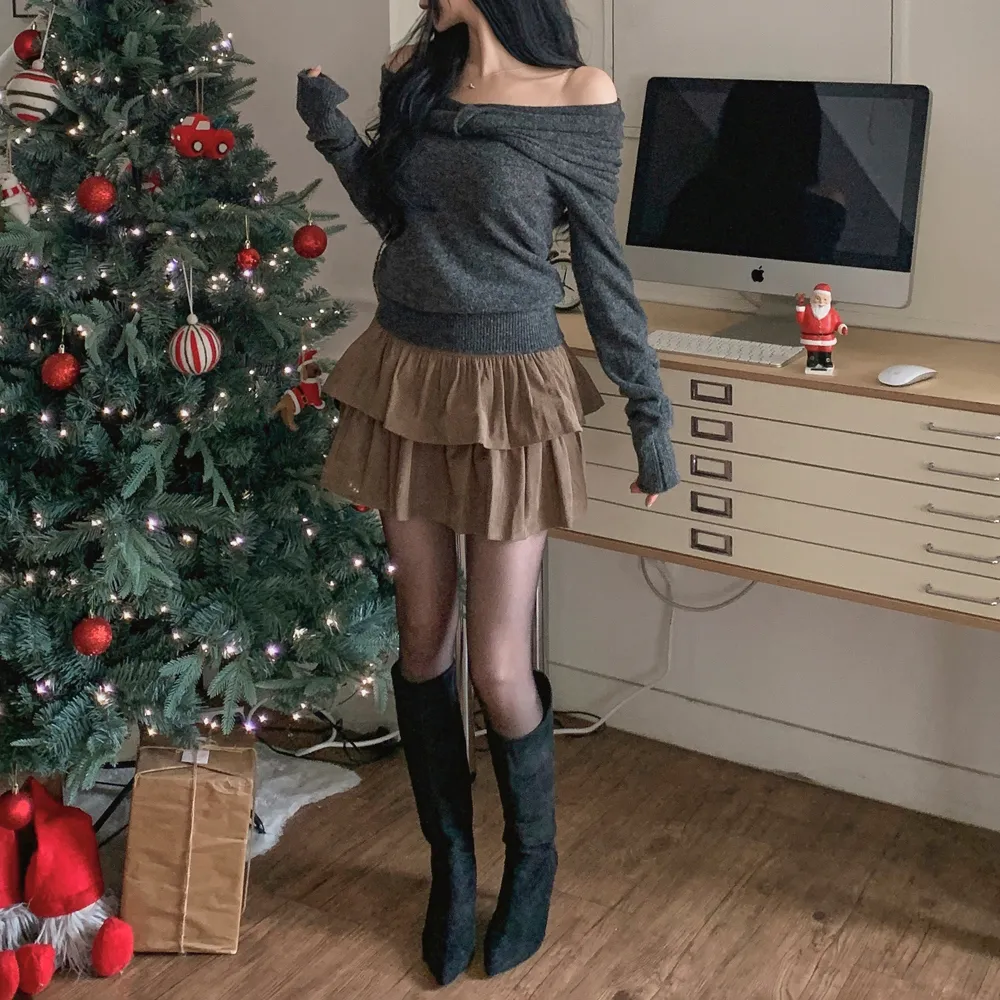 미니 스커트 모델 착용 이미지-S1L36