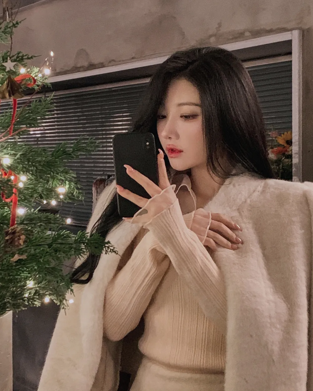 긴팔 티셔츠 모델 착용 이미지-S1L37