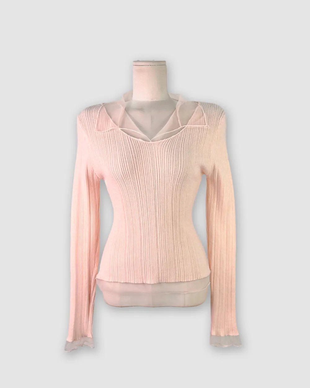 긴팔 티셔츠 크림 색상 이미지-S2L2