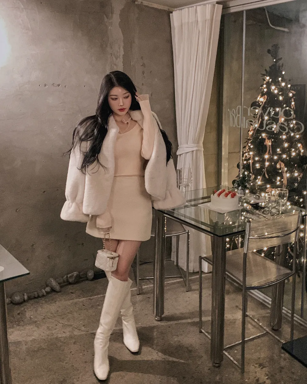 긴팔 티셔츠 모델 착용 이미지-S1L38