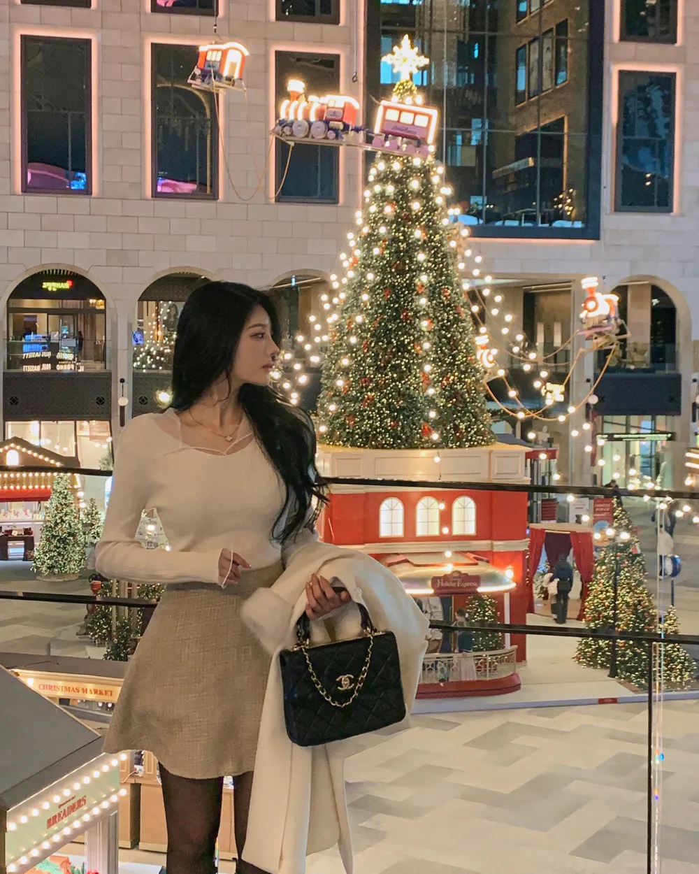 긴팔 티셔츠 모델 착용 이미지-S1L48