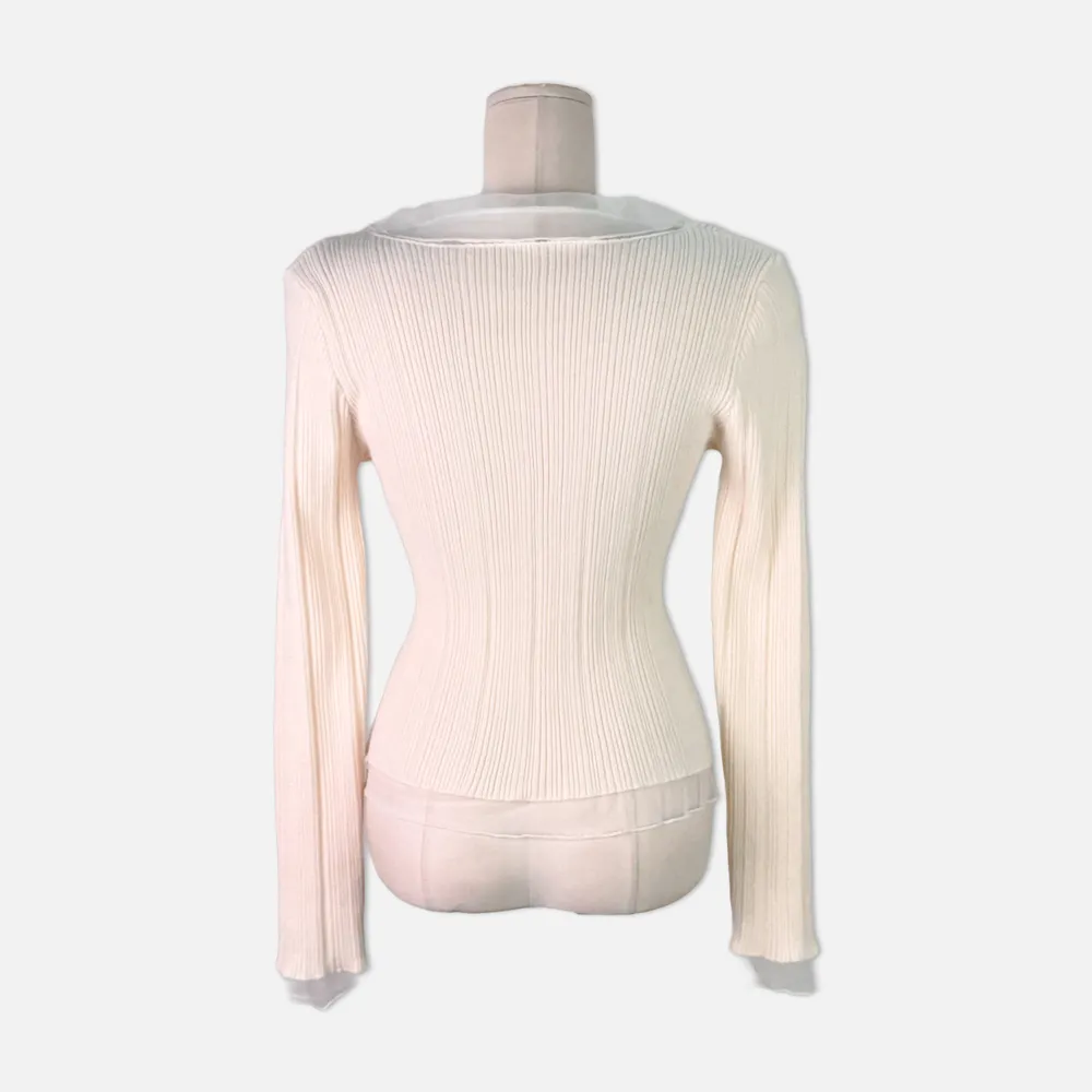 긴팔 티셔츠 크림 색상 이미지-S1L27