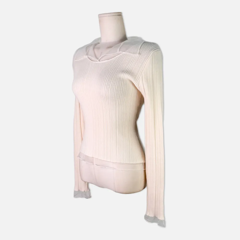 긴팔 티셔츠 크림 색상 이미지-S1L24