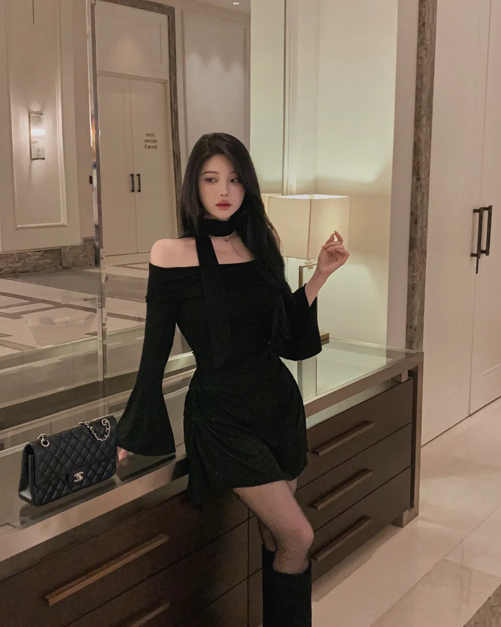 드레스 모델 착용 이미지-S1L49