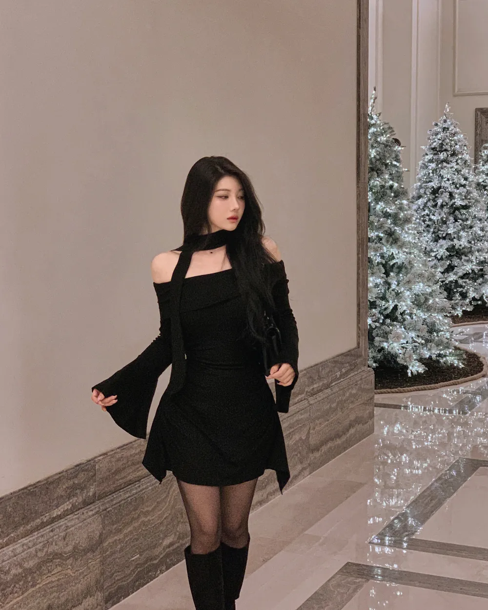 드레스 모델 착용 이미지-S1L44