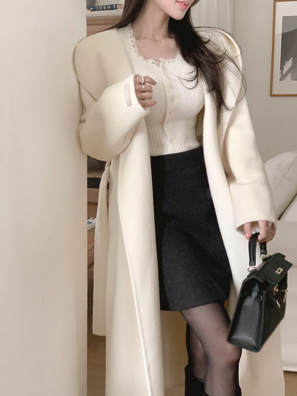 미니 스커트 모델 착용 이미지-S1L56