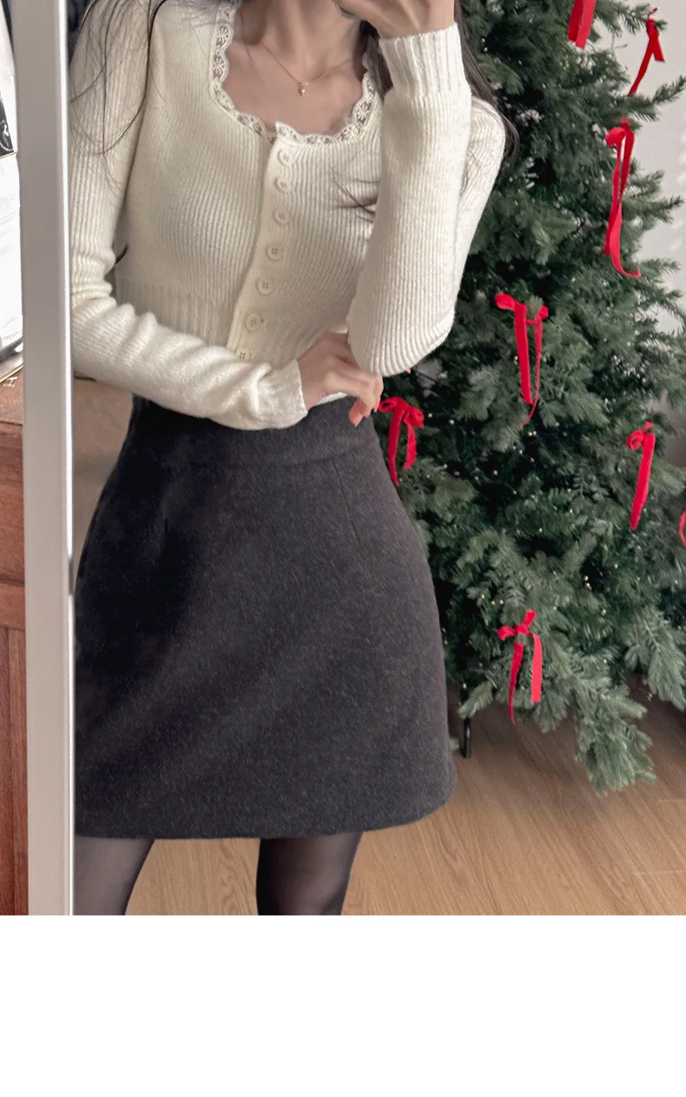 미니 스커트 모델 착용 이미지-S1L33