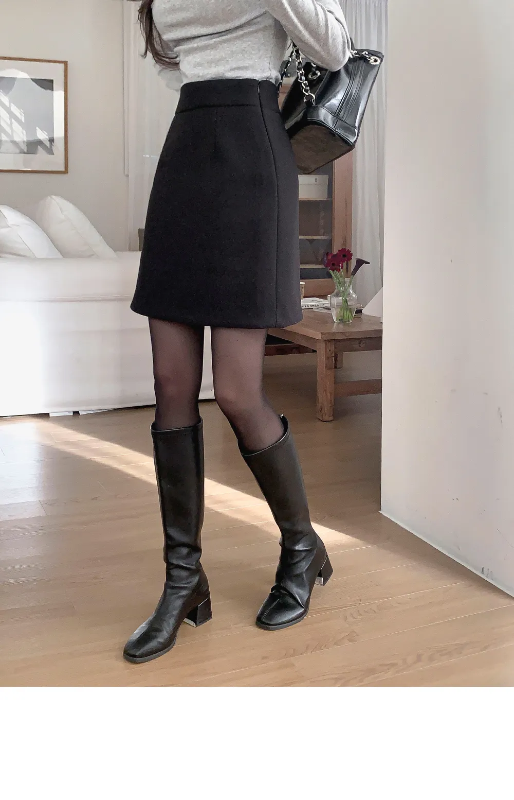 미니 스커트 모델 착용 이미지-S3L11