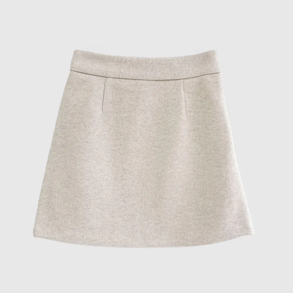 미니 스커트 크림 색상 이미지-S1L58