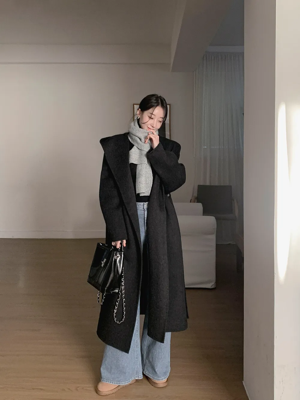 긴팔 티셔츠 모델 착용 이미지-S3L36