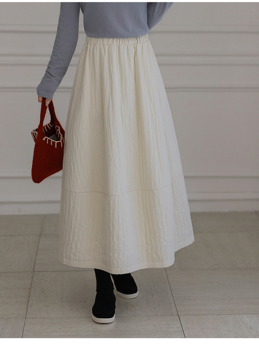 キルティング中綿ウエストゴムロングスカート | レディース