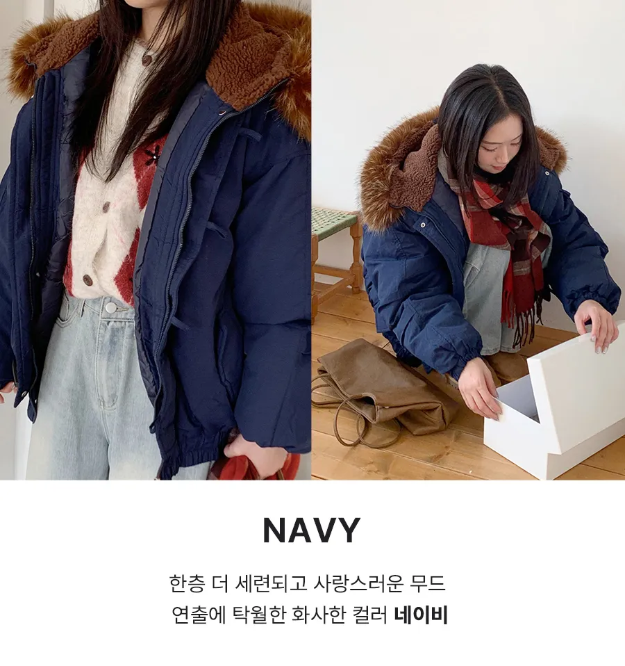 패딩 모델 착용 이미지-S1L11