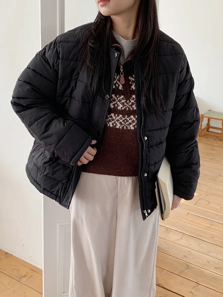 패딩 모델 착용 이미지-S1L15