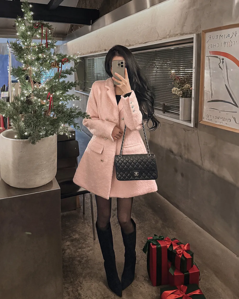 코트 모델 착용 이미지-S1L41