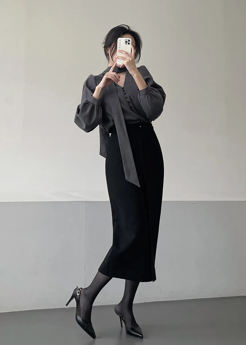 블라우스 모델 착용 이미지-S1L41