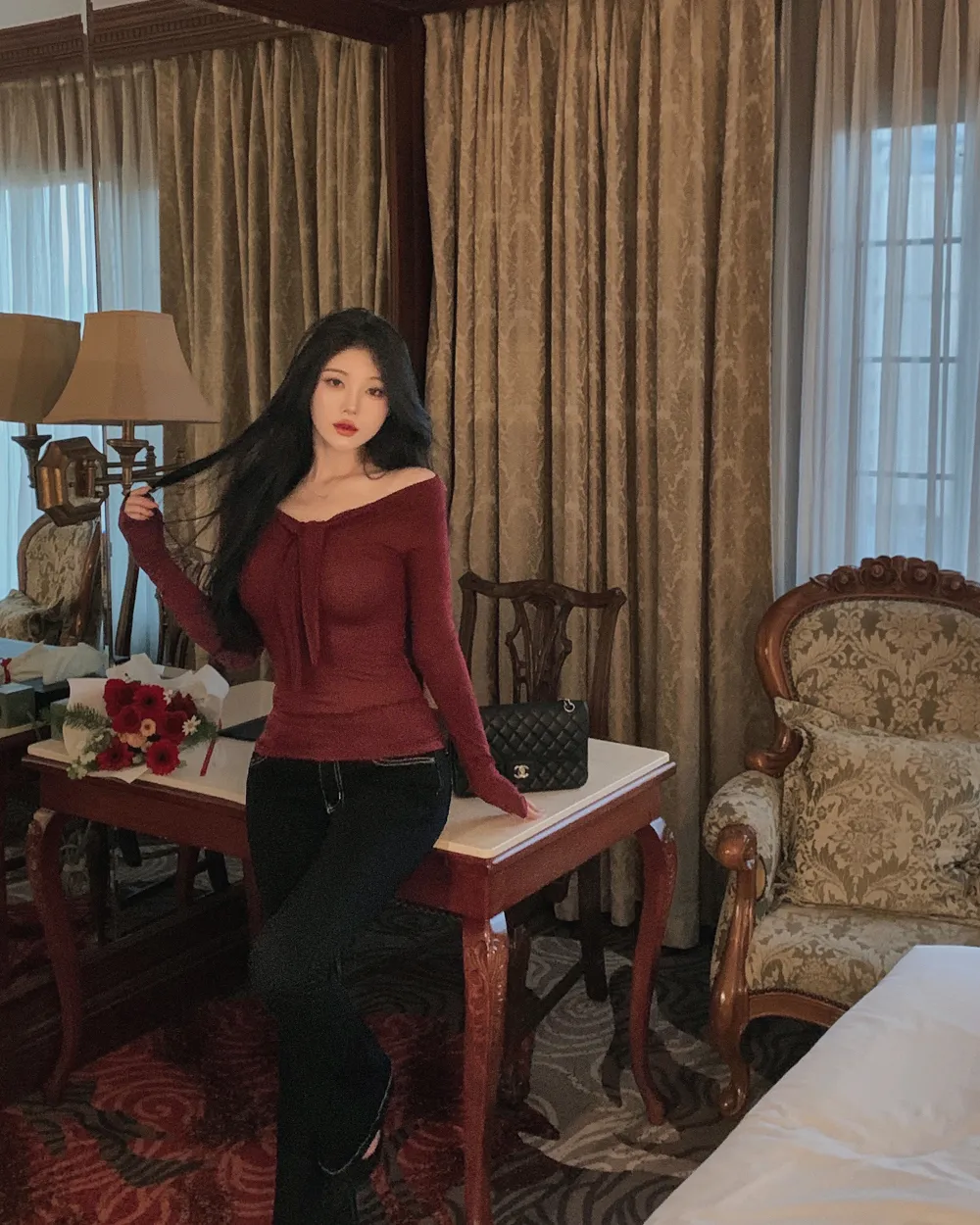 바지 모델 착용 이미지-S1L84