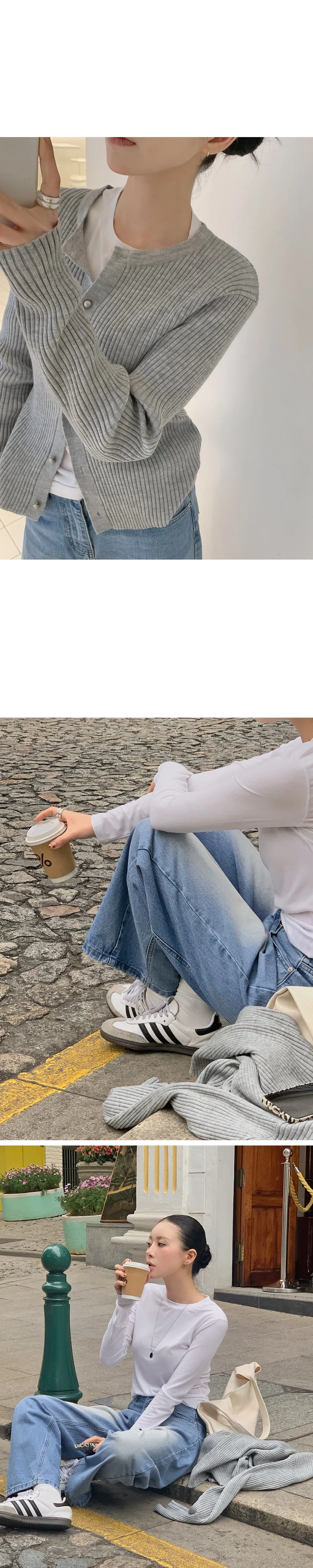 쟈말린 골지 니트가디건