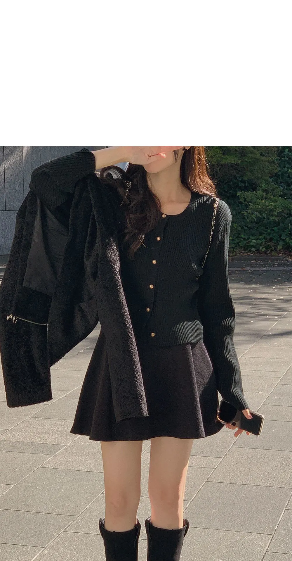 쟈말린 골지 니트가디건