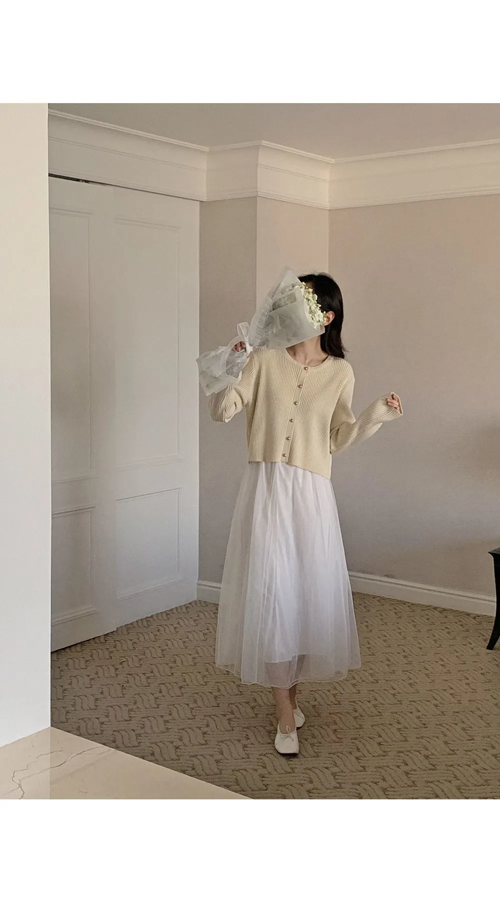 쟈말린 골지 니트가디건