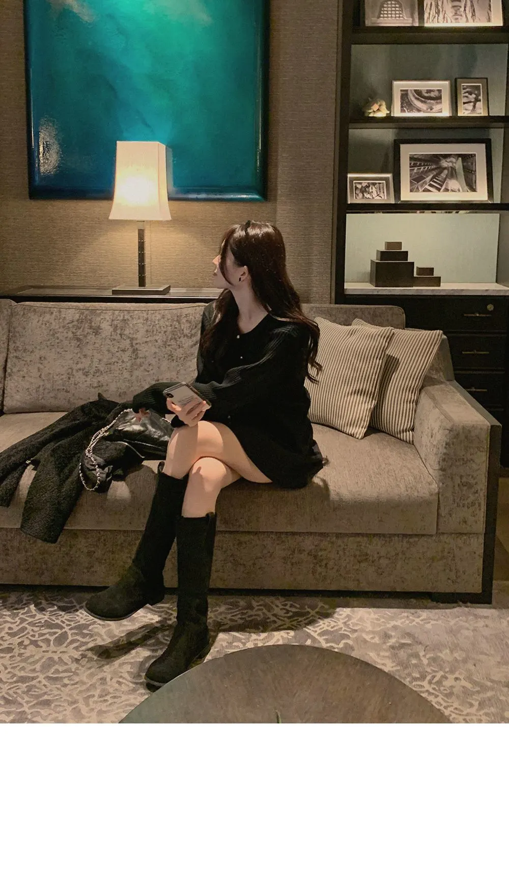 쟈말린 골지 니트가디건