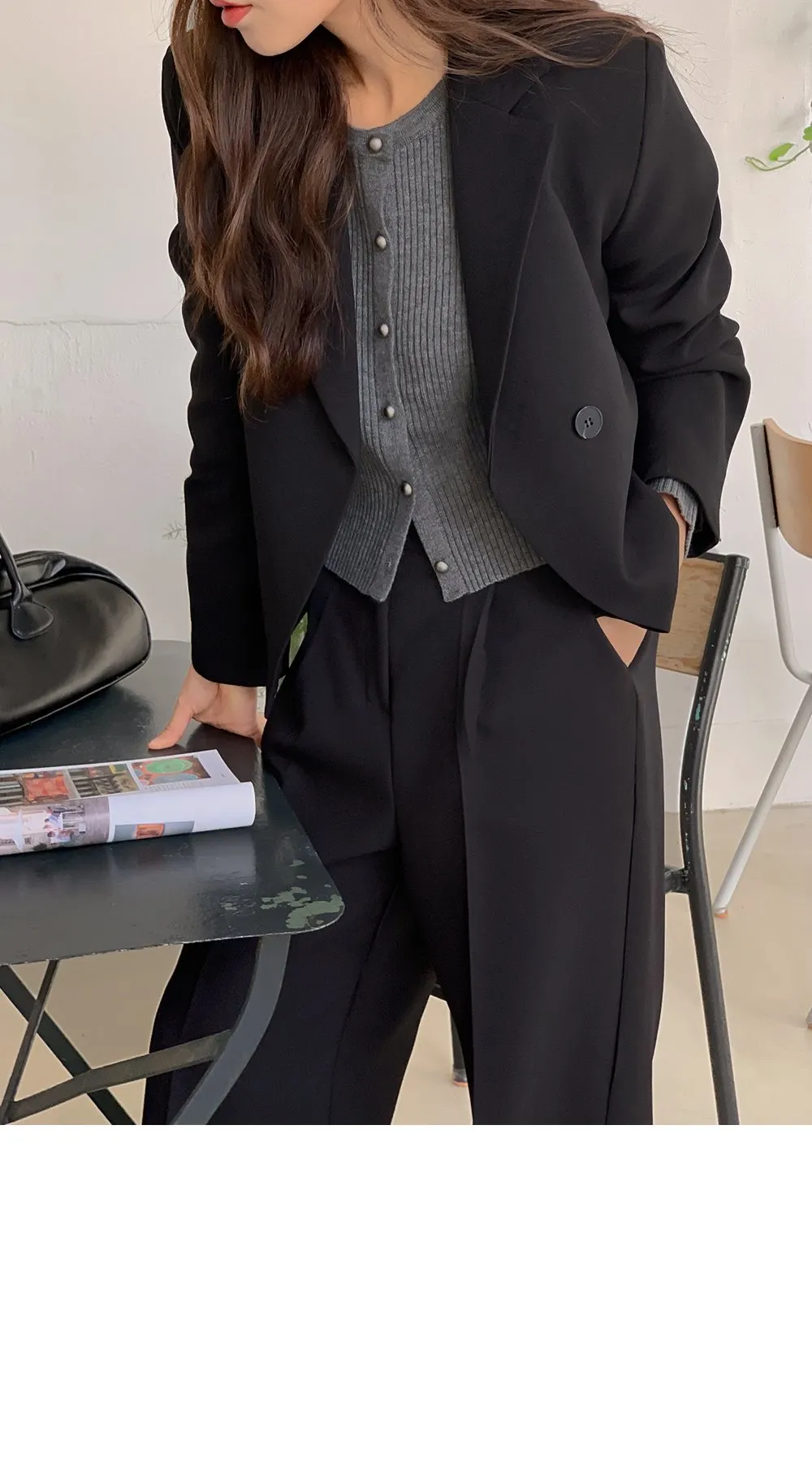 쟈말린 골지 니트가디건