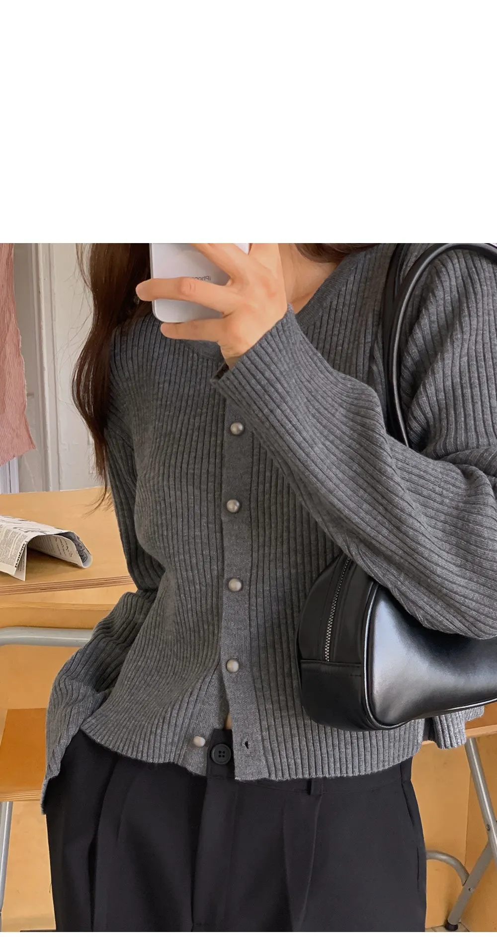 쟈말린 골지 니트가디건