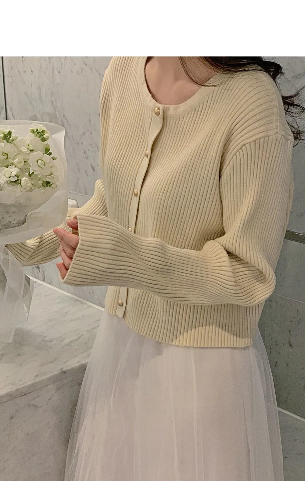 쟈말린 골지 니트가디건